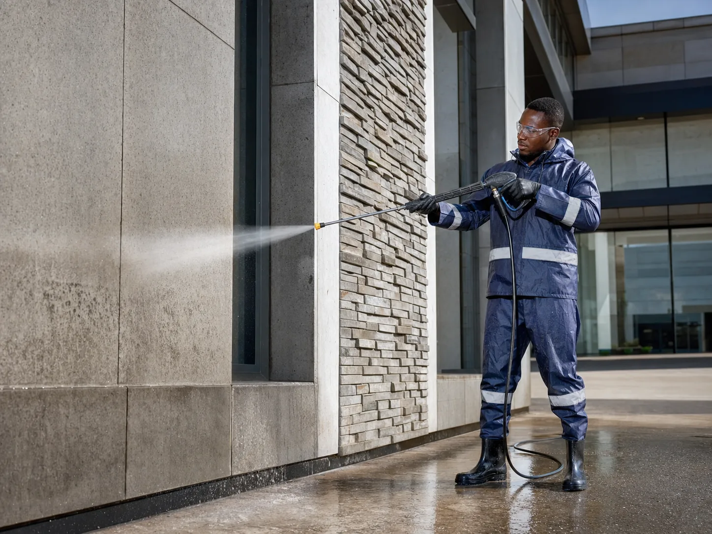 Commercial pressure-washing technician